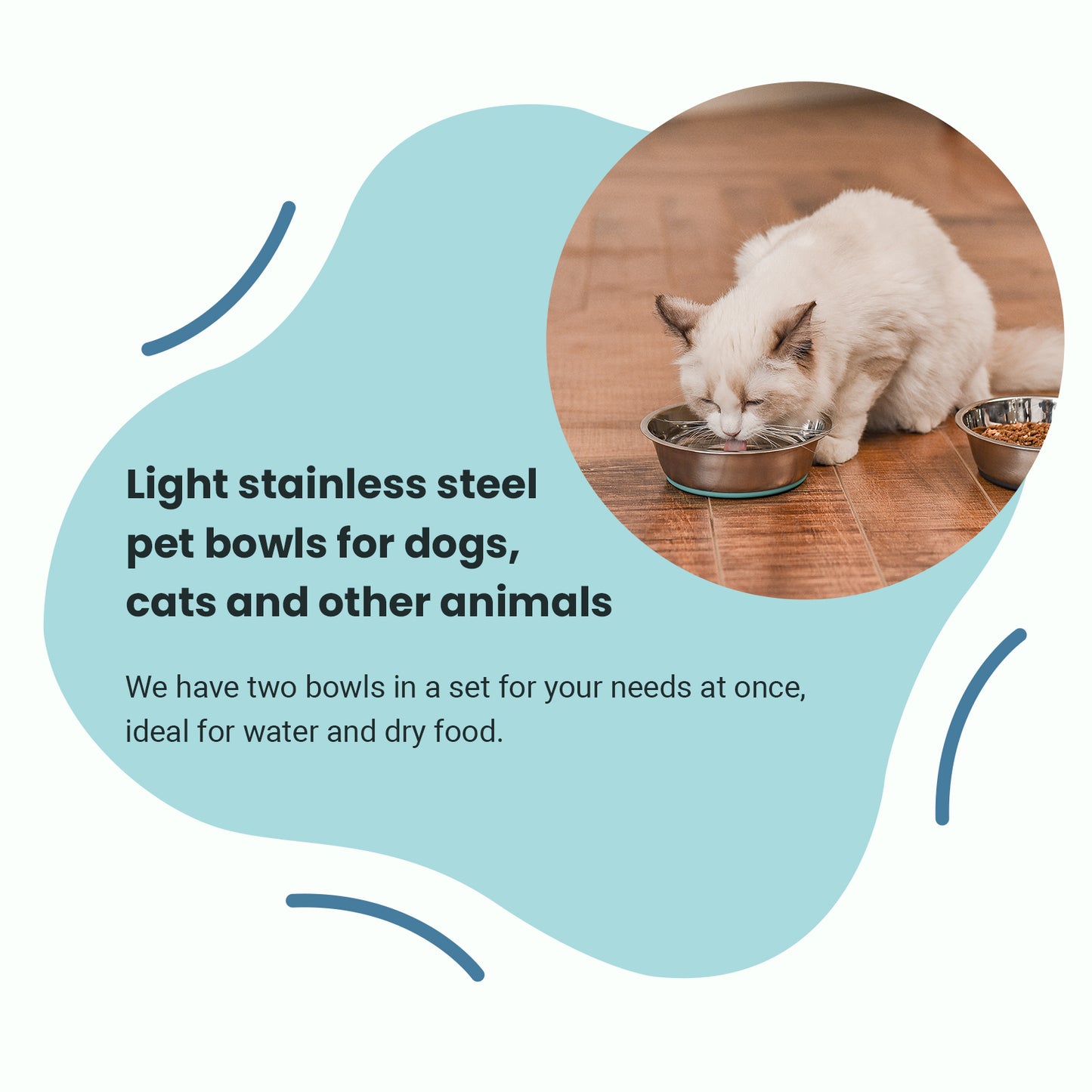 Lightweight Stainless Steel Pet Bowls