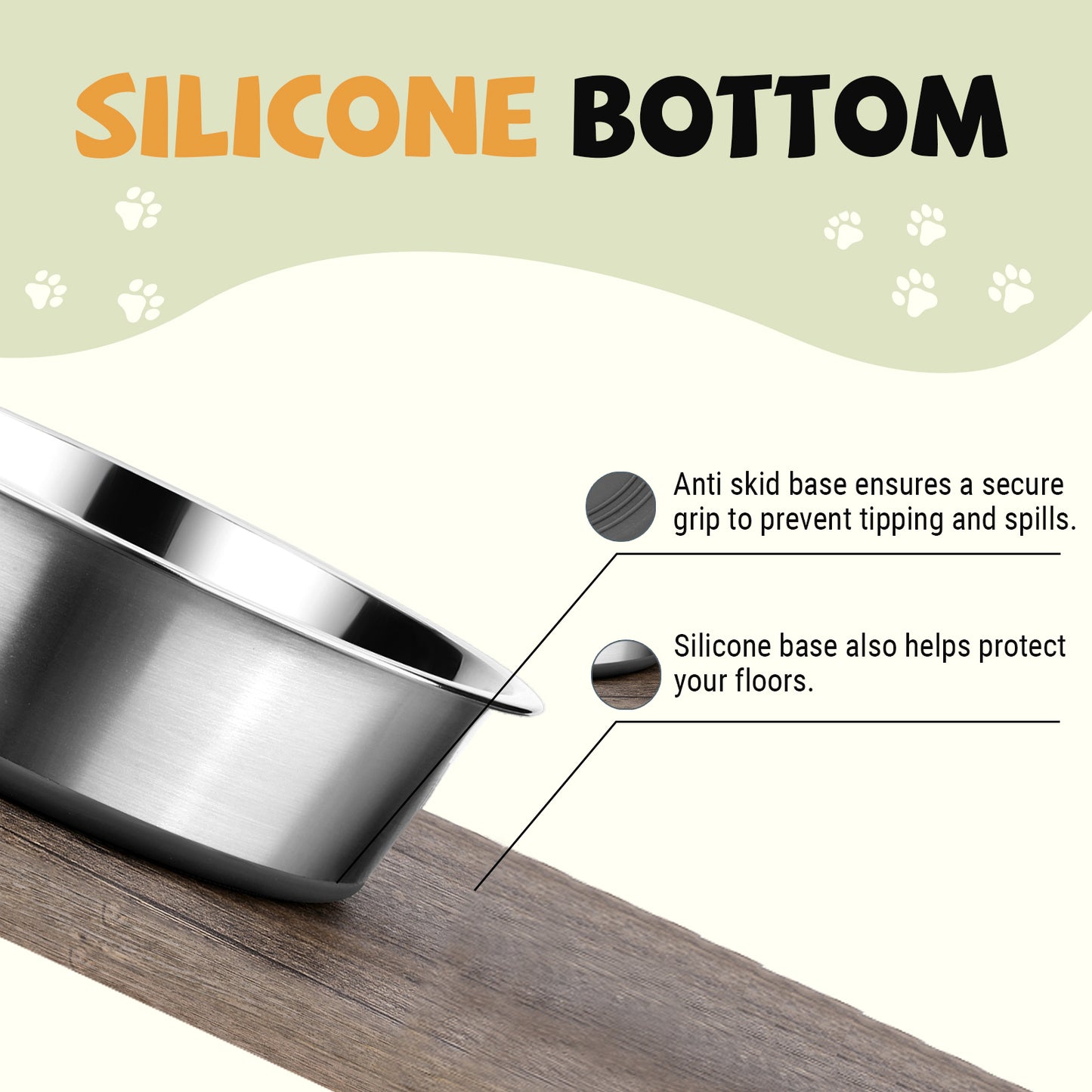 Stainless Steel Dog Bowls Nonslip Design