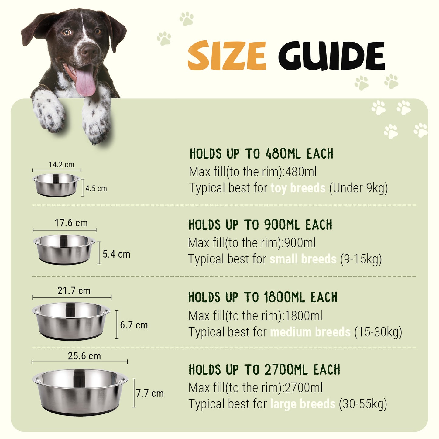 Stainless Steel Dog Bowls Nonslip Design