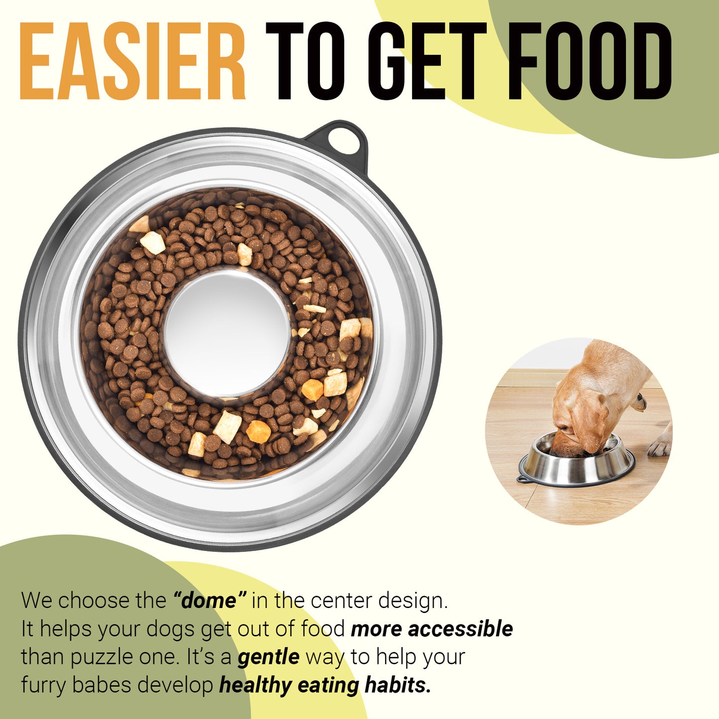 Stainless Steel Slow Feeder Dog Bowl
