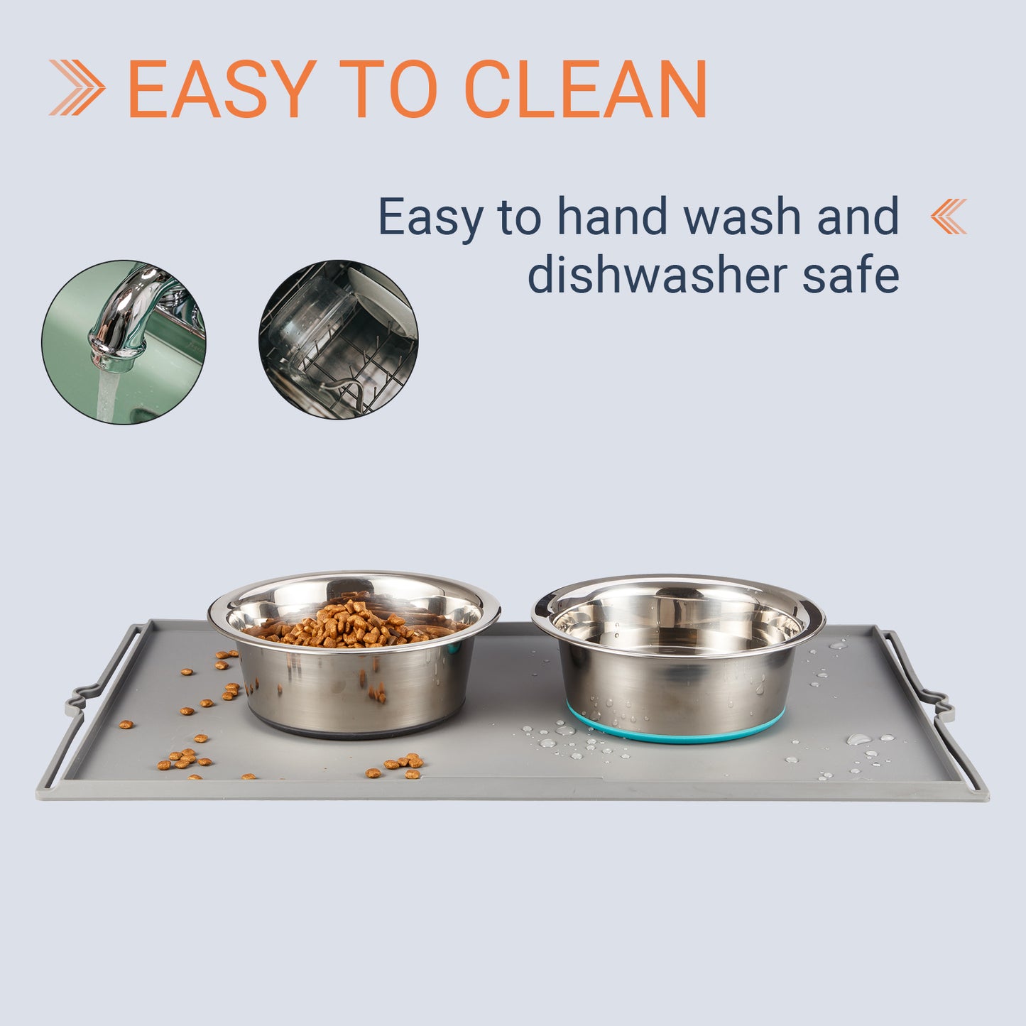 Deep Stainless Steel Dog Bowls Nonslip Bottom